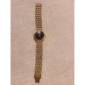 ESQ Gold Tone ladies, Link Quartz Watch W/Stones